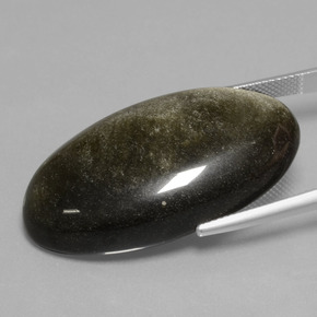 Ossidiana Patina dorata naturale da 41.23 ct, Taglio ovale, Opaco