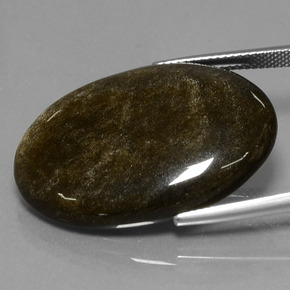 Ossidiana naturale oro da 26,69 ct, taglio ovale, opaco