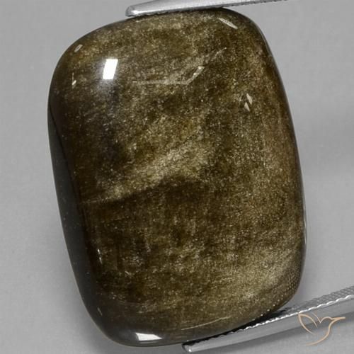 Ossidiana naturale dorato da 31,71 ct, taglio a cuscino, opaco