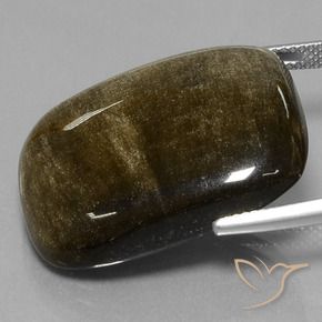 Ossidiana naturale dorato da 31,71 ct, taglio a cuscino, opaco