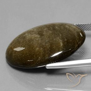 Ossidiana Nero con riflessi dorati naturale da 30.70 ct, Ovale, Opaco