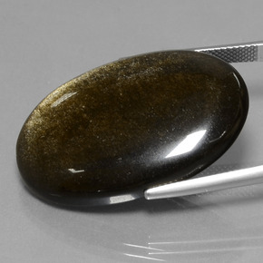 Ossidiana naturale oro da 37,13 ct, taglio ovale, opaco