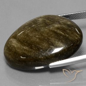 Ossidiana Nero con riflessi dorati naturale da 30.42 ct, Taglio a fantasia, Opaco
