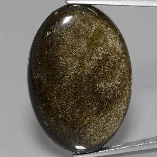 Ossidiana naturale dorato da 37,84 ct, taglio ovale, opaco