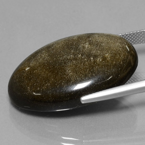Ossidiana naturale dorato da 37,84 ct, taglio ovale, opaco