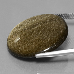 Ossidiana naturale oro da 28,16 ct, taglio rotondo, opaco