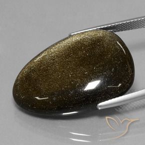Ossidiana Nero con riflessi dorati naturale da 29.28 ct, Taglio a fantasia, Opaco