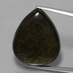 Ossidiana naturale nero da 26,56 ct, taglio a pera, opaco