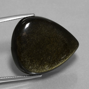 Ossidiana naturale nero da 26,56 ct, taglio a pera, opaco