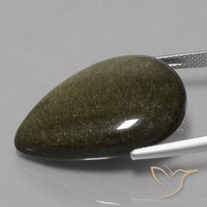 Ossidiana Marrone chiaro nerastro naturale da 24.86 ct, Forma a pera, Opaco