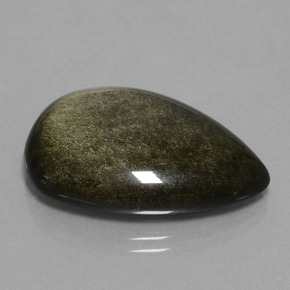 Ossidiana naturale nero da 28,31 ct, taglio a pera, opaco