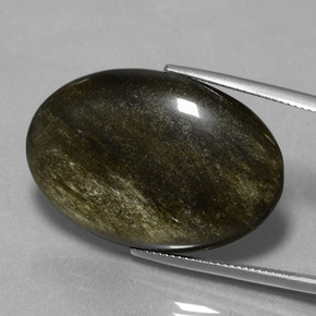 Ossidiana naturale nero da 28,44 ct, taglio ovale, opaco