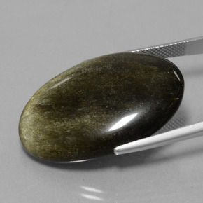 Ossidiana naturale nero da 28,44 ct, taglio ovale, opaco