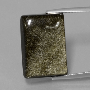 Ossidiana Patina dorata naturale da 13.86 ct, Taglio a baguette, Opaco