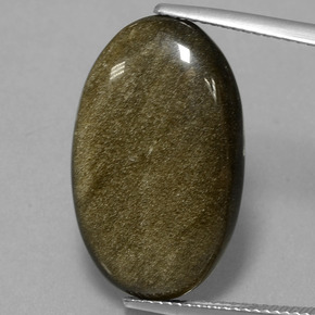 Ossidiana naturale oro da 12,58 ct, taglio ovale, opaco
