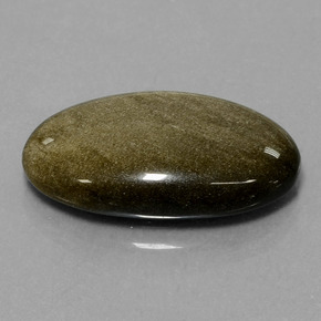 Ossidiana naturale oro da 12,58 ct, taglio ovale, opaco
