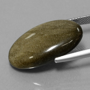 Ossidiana naturale oro da 12,58 ct, taglio ovale, opaco