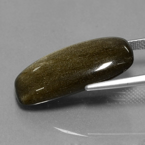 Ossidiana naturale oro da 11,95 ct, taglio a cuscino, opaco