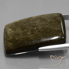 Ossidiana Nero con riflessi dorati naturale da 42.34 ct, Cuscino, Opaco