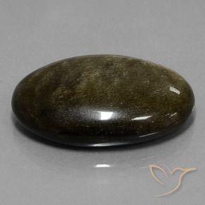 Ossidiana Nero con riflessi dorati naturale da 32.97 ct, Ovale, Opaco