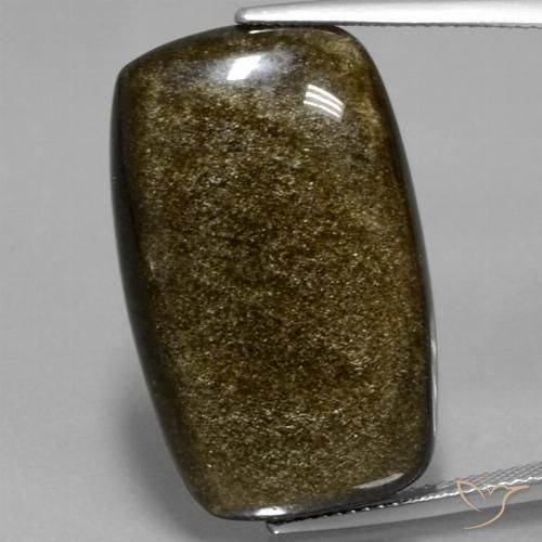 26.87ct Naturale Marrone nero Ossidiana, Cuscino, Opaco