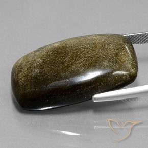 Ossidiana Marrone nero naturale da 26.87 ct, Cuscino, Opaco