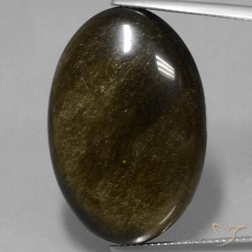 30.50ct Naturale Marrone nero Ossidiana, Ovale, Opaco
