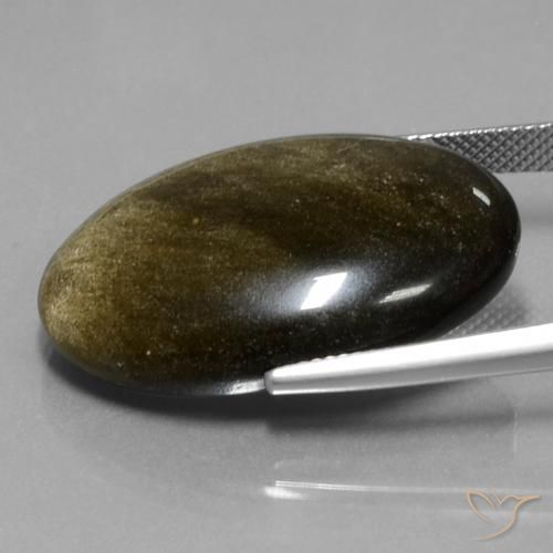 Ossidiana Marrone nero naturale da 30.50 ct, Ovale, Opaco