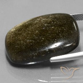 Ossidiana Nero con riflessi dorati naturale da 30.10 ct, Cuscino, Opaco