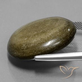 Ossidiana Nero con riflessi dorati naturale da 32.24 ct, Taglio rotondo, Opaco