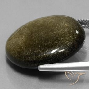 Ossidiana naturale dorato da 26,81 ct, taglio rotondo, opaco