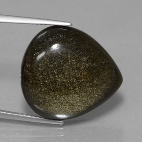 Ossidiana naturale nero da 14,33 ct, taglio a pera, opaco