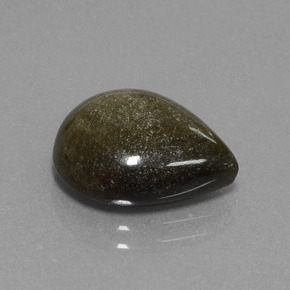 Ossidiana naturale oro da 4,64 ct, taglio a pera, opaco