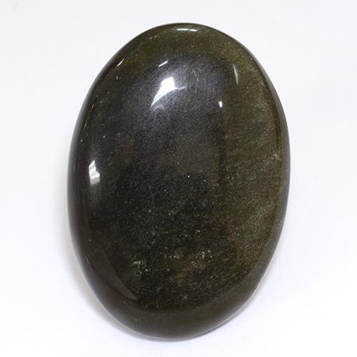 Ossidiana naturale nero da 26,80 ct, taglio ovale, opaco