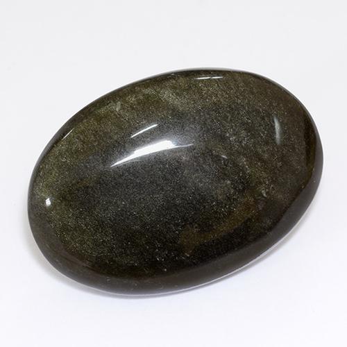Ossidiana naturale nero da 26,80 ct, taglio ovale, opaco