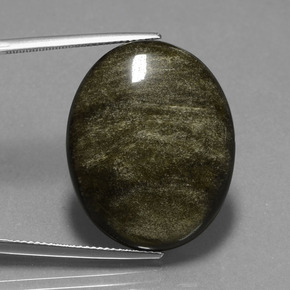 Ossidiana naturale nero da 28,84 ct, taglio ovale, opaco
