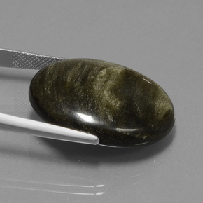Ossidiana naturale nero da 28,84 ct, taglio ovale, opaco