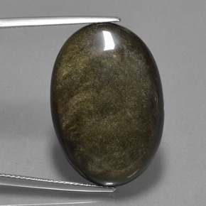 Ossidiana naturale nero da 27,82 ct, taglio ovale, opaco