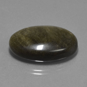 Ossidiana naturale nero da 27,82 ct, taglio ovale, opaco