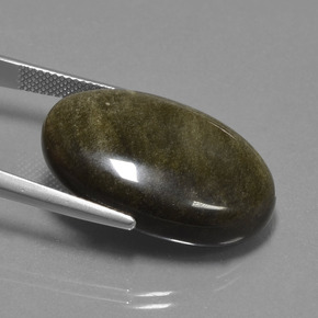 Ossidiana naturale nero da 27,82 ct, taglio ovale, opaco