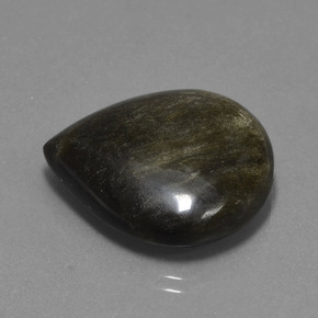 Ossidiana naturale nero da 26,92 ct, taglio a pera, opaco