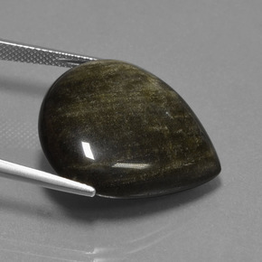 Ossidiana naturale nero da 26,92 ct, taglio a pera, opaco