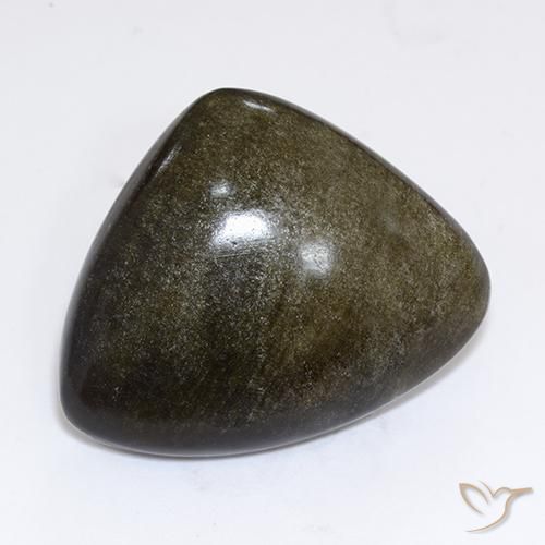 Ossidiana Marrone chiaro nerastro naturale da 26.72 ct, Taglio trillion, Opaco