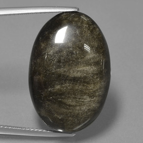 Ossidiana naturale nero da 26,10 ct, taglio ovale, opaco
