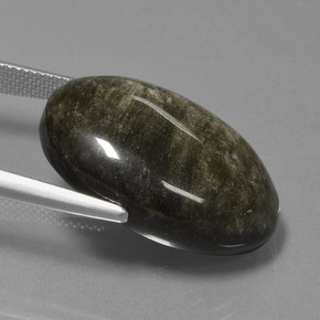 Ossidiana naturale nero da 26,10 ct, taglio ovale, opaco