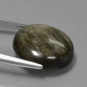 Ossidiana Lucentezza d'oro nero naturale da 20.62 ct, Taglio rotondo, Opaco