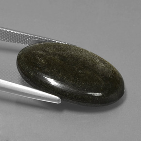 Ossidiana Lucentezza d'oro nero naturale da 16.64 ct, Taglio ovale, Opaco