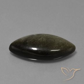 Ossidiana Nero con riflessi dorati naturale da 17.08 ct, Taglio marquise, Opaco