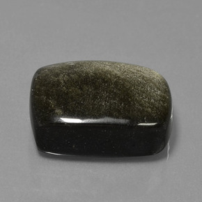 Ossidiana Nero con riflessi dorati naturale da 22.56 ct, Taglio a cuscino, Opaco
