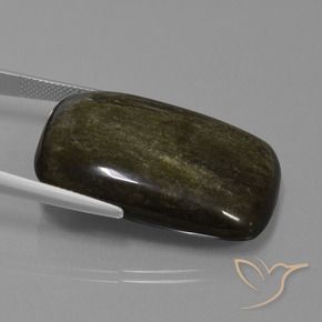Ossidiana Nero con riflessi dorati naturale da 45.22 ct, Cuscino, Opaco